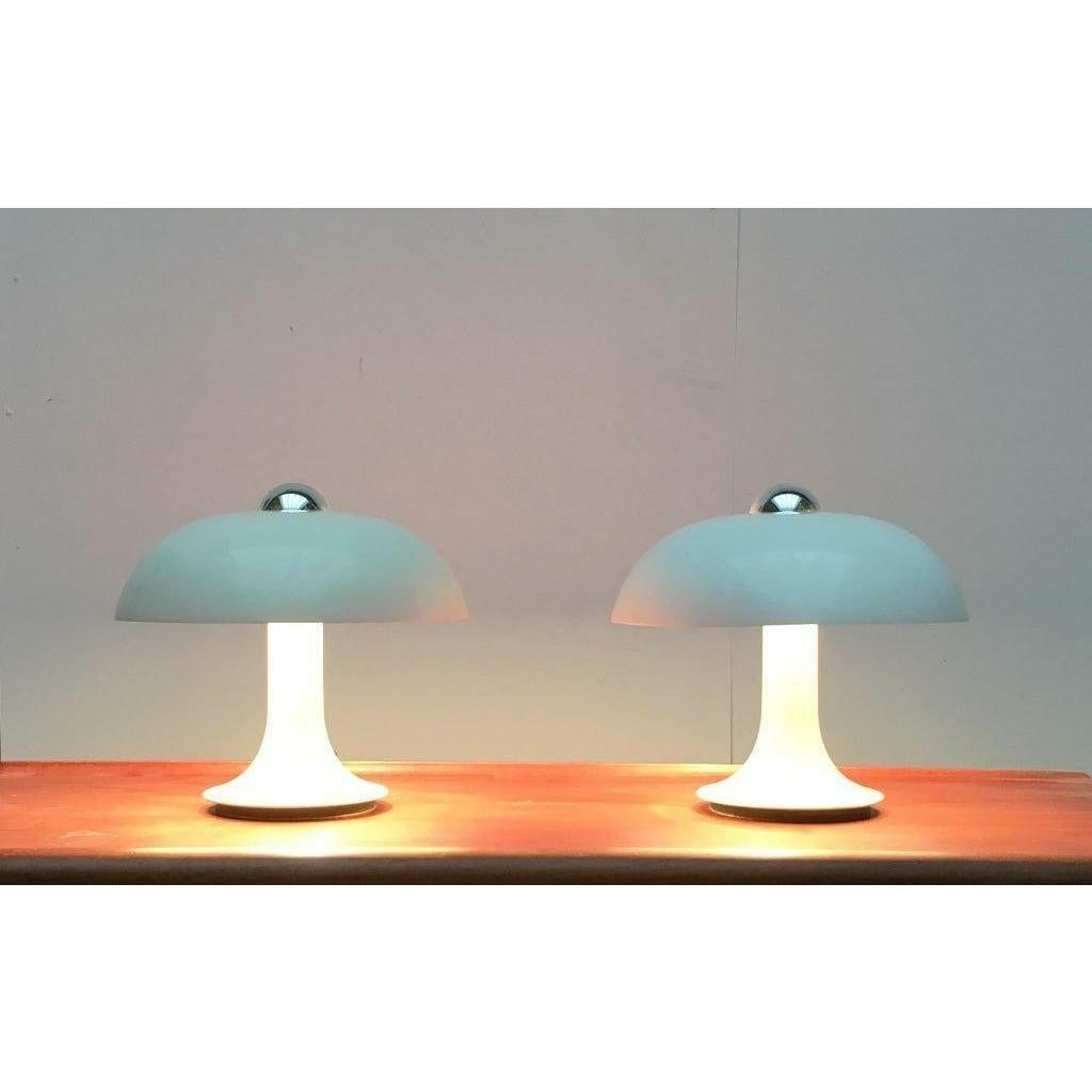 2er-Set Space Age Deutsche Pilz-Tischlampe, Kontakt-Werkstätten, Mitte des Jahrhunderts (Moderne der Mitte des Jahrhunderts) im Angebot
