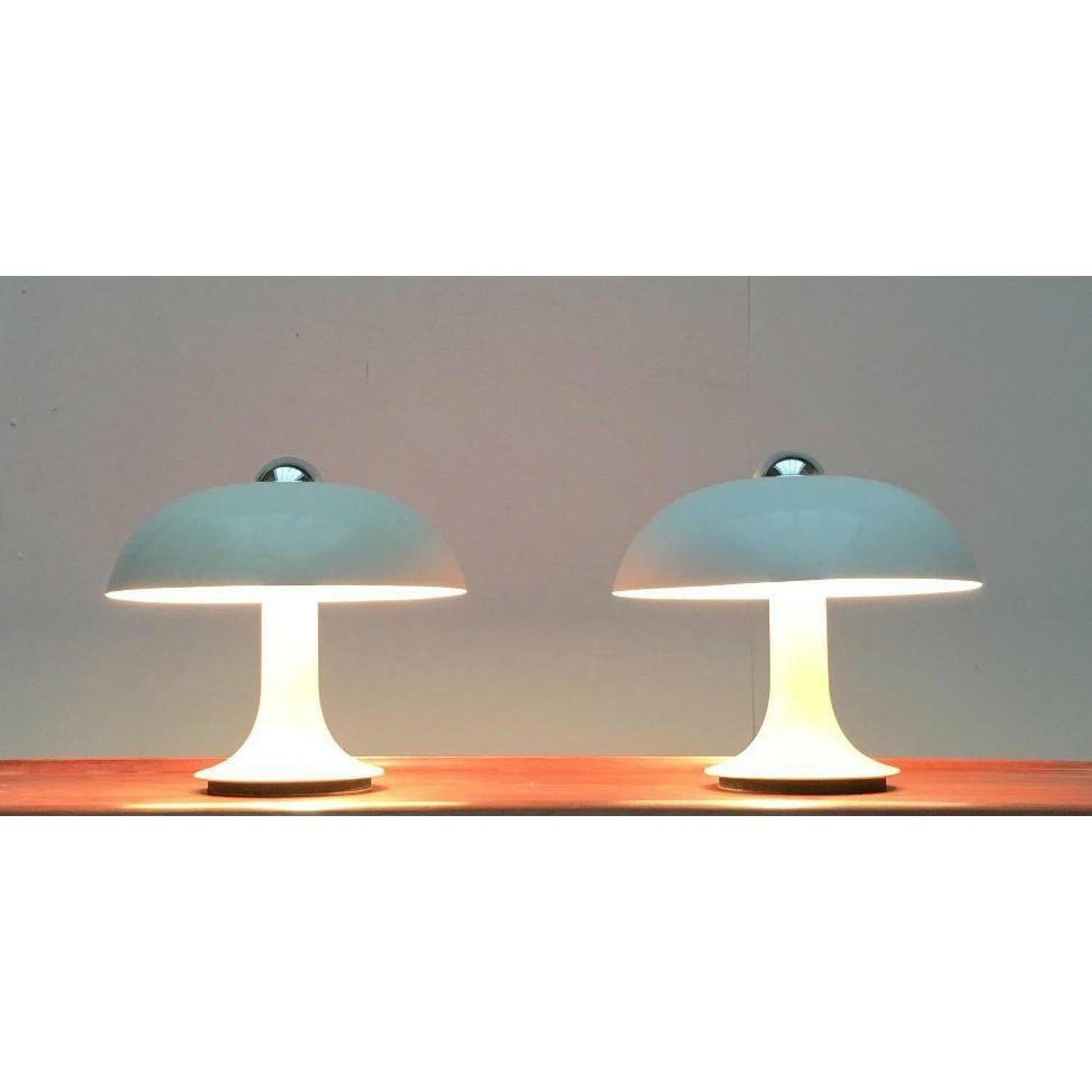 2er-Set Space Age Deutsche Pilz-Tischlampe, Kontakt-Werkstätten, Mitte des Jahrhunderts im Angebot 1
