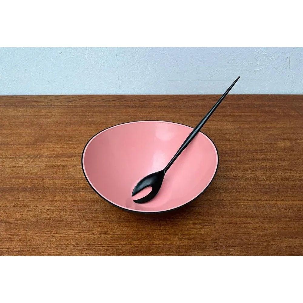 German Set of 2 Mid-Century Space Age Salad Bowl and Fork from Emsa, 1960s For Sale