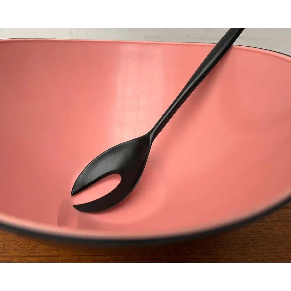 Plastic Set of 2 Mid-Century Space Age Salad Bowl and Fork from Emsa, 1960s For Sale