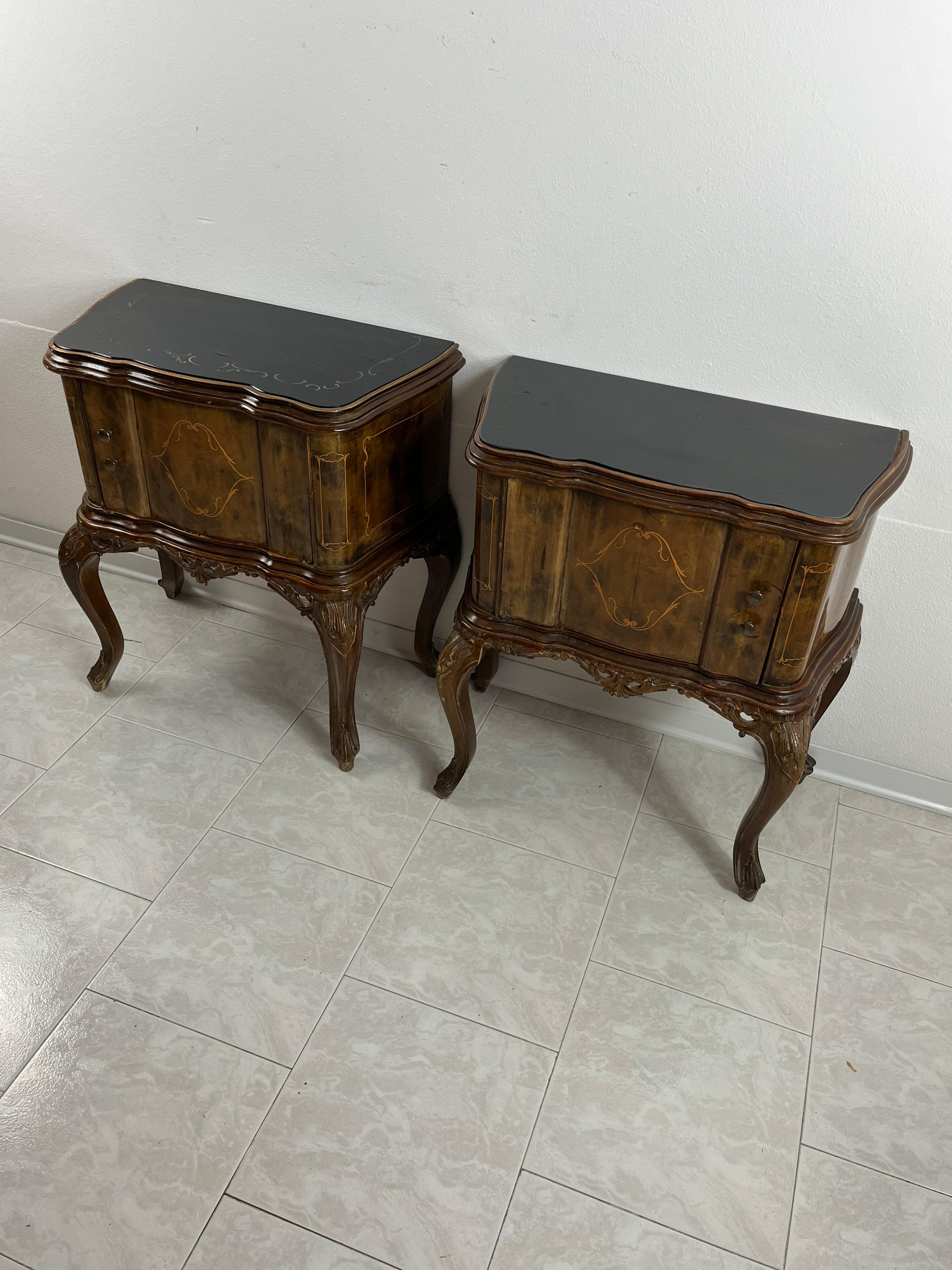 Italian Set of 2 Mid-Century Spinelli & Anzani 1950s Bedside Tables For Sale