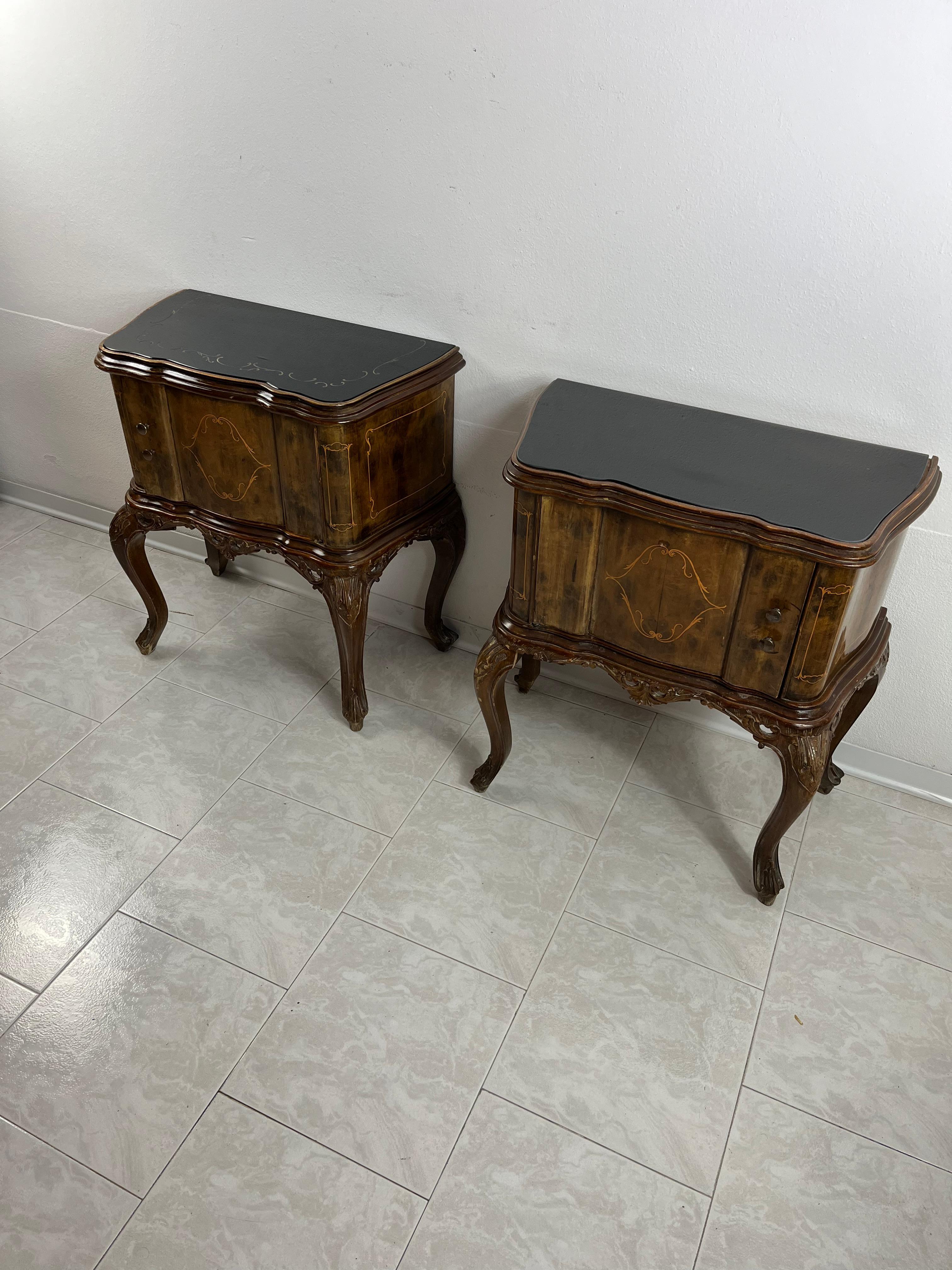 Mid-20th Century Set of 2 Mid-Century Spinelli & Anzani 1950s Bedside Tables For Sale