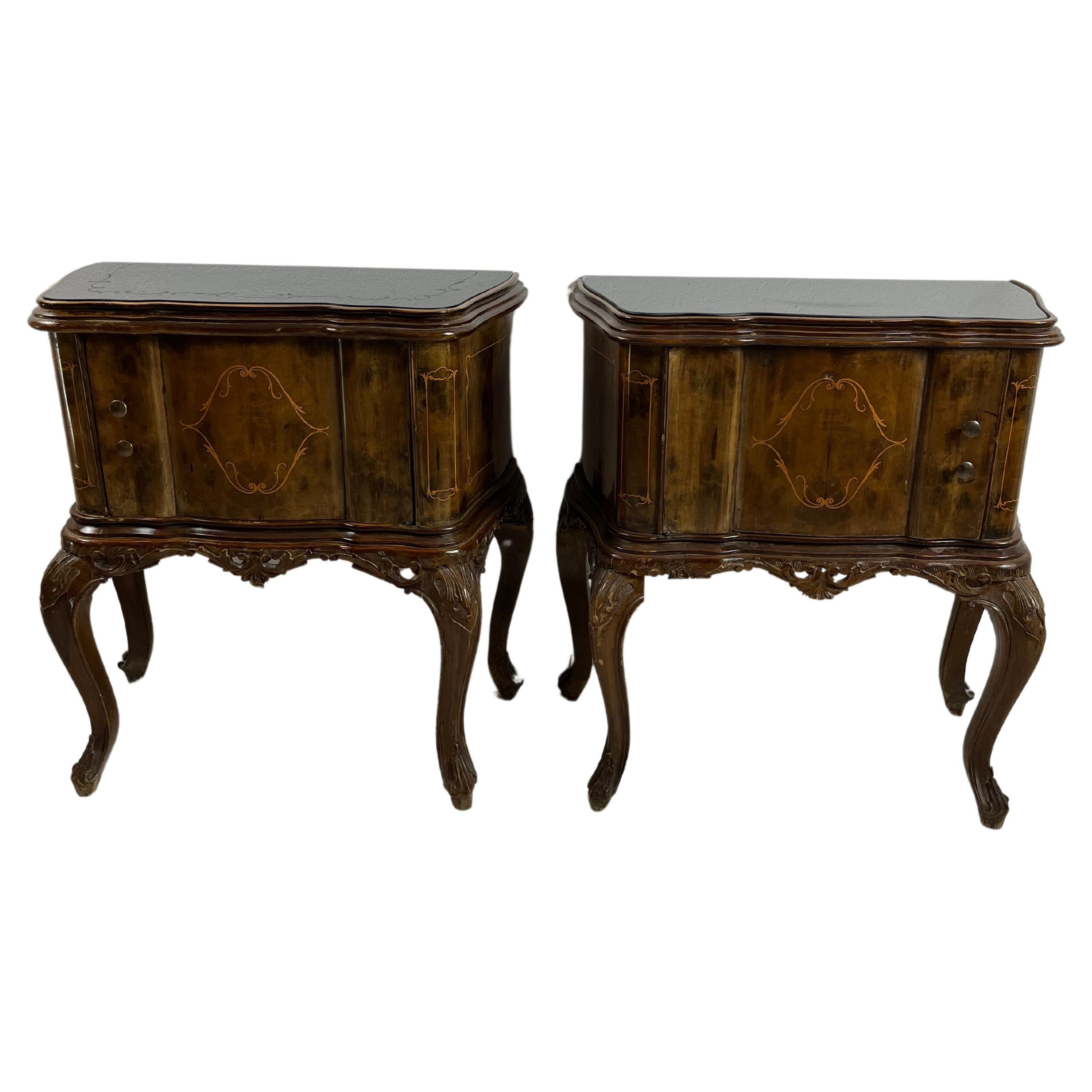 Set of 2 Mid-Century Spinelli & Anzani 1950s Bedside Tables