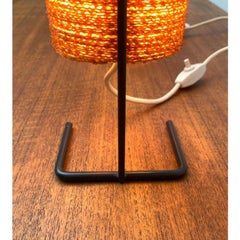 Set of 2 Mid-Century Minimalist Orange Plastic Table Lamps