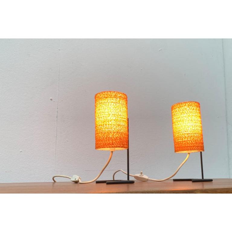 Minimalismo Set di 2 lampade da tavolo a corda di metà secolo, anni '60 in vendita