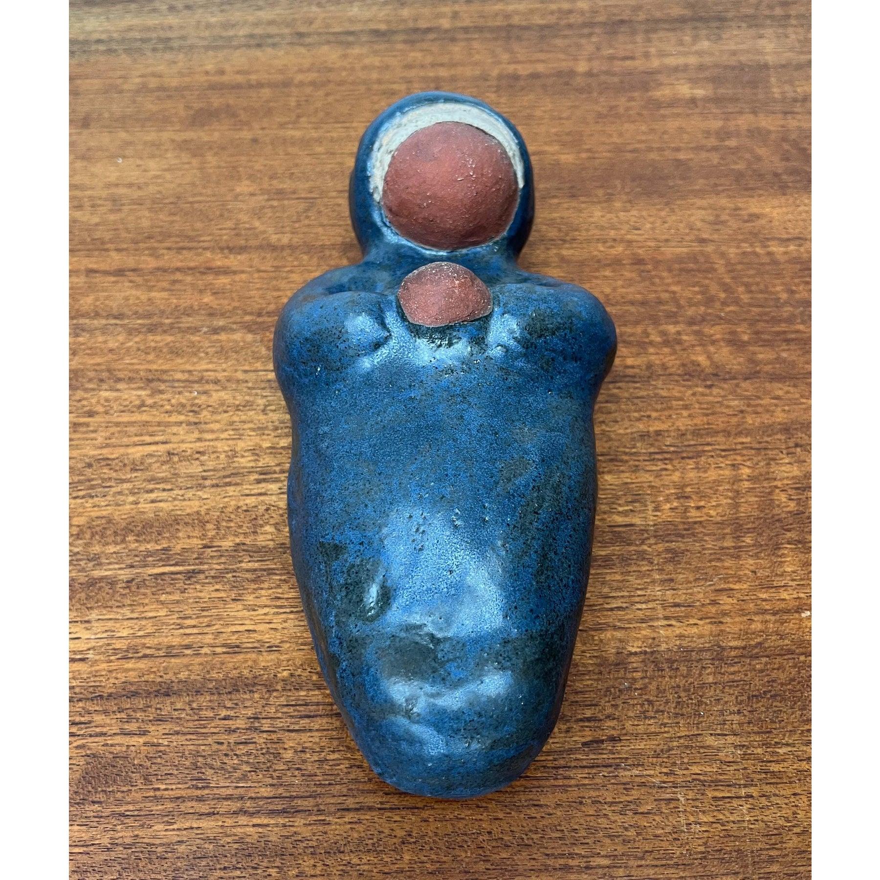 Set of 2 Mid-Century Studio Pottery Virgin Mary and Baby Jesus Sculptures, 1960s For Sale 6