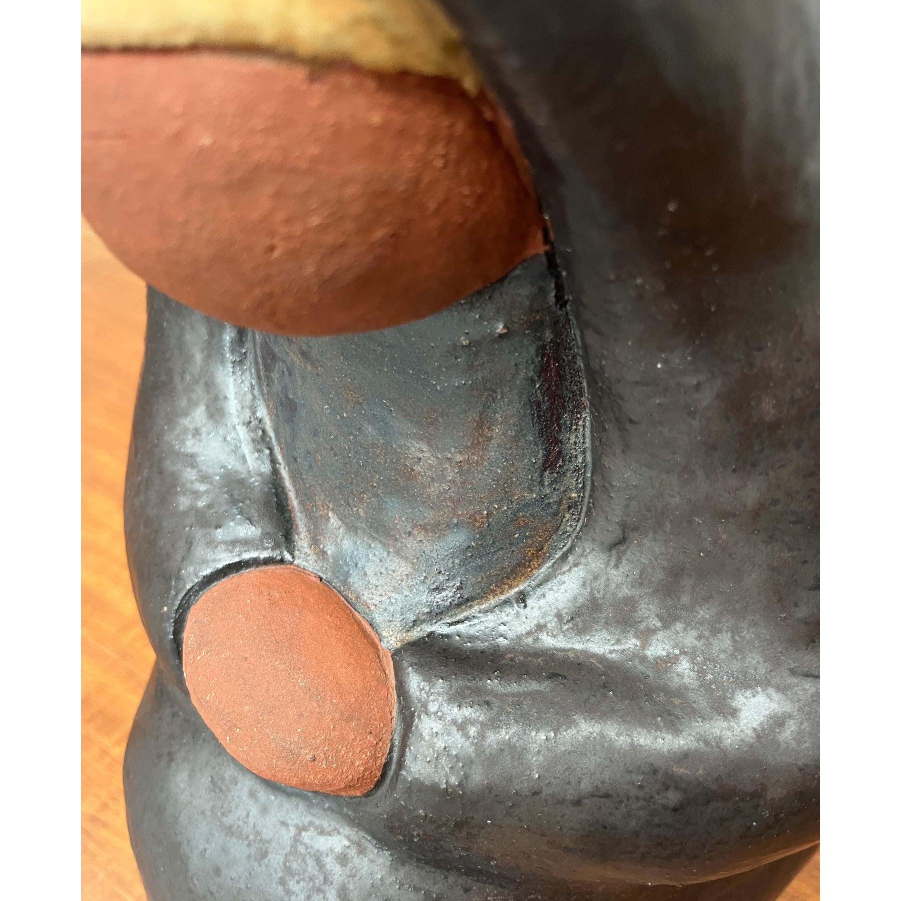 Danish Set of 2 Mid-Century Studio Pottery Virgin Mary and Baby Jesus Sculptures, 1960s For Sale