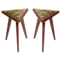 Set of 2 Mid-Century Style Triangle Stools in Nouvelles Vagues, Vintola, Europe