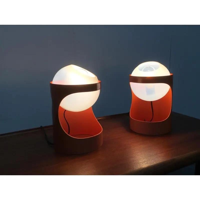 Mid-Century Modern Set of 2 Mid-Century Swiss Space Age Guggerli L1 Table Lamp, 1960s For Sale