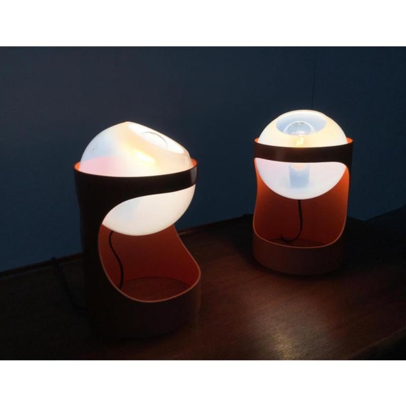 Glass Set of 2 Mid-Century Swiss Space Age Guggerli L1 Table Lamp, 1960s For Sale