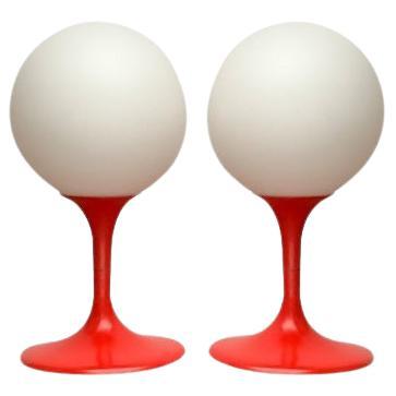 Set di 2 lampade da tavolo svizzere dell'età dello spazio di metà secolo di E.R. Nele per Temde, anni '60