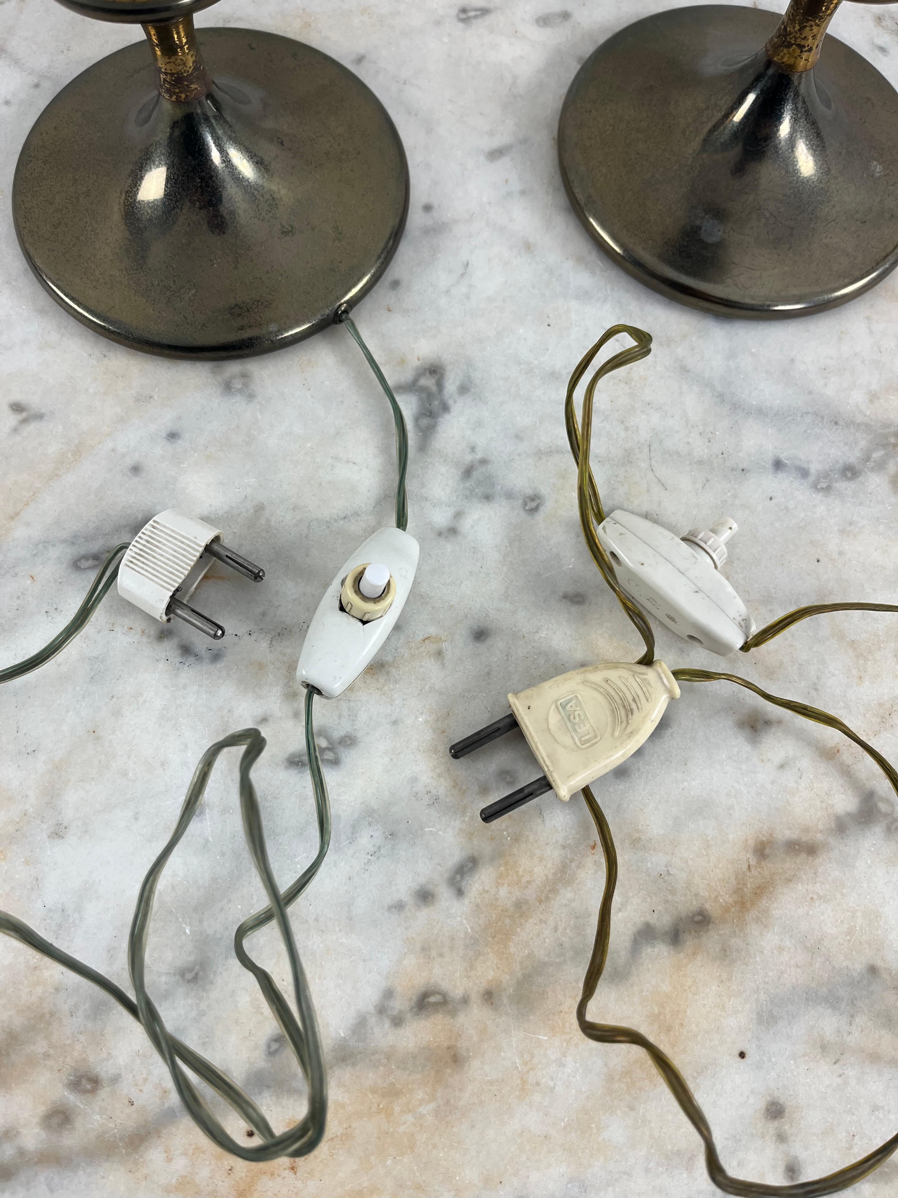 Métal Ensemble de 2 lampes de table du milieu du siècle dernier attribuées à Stilnovo, années 1950 en vente