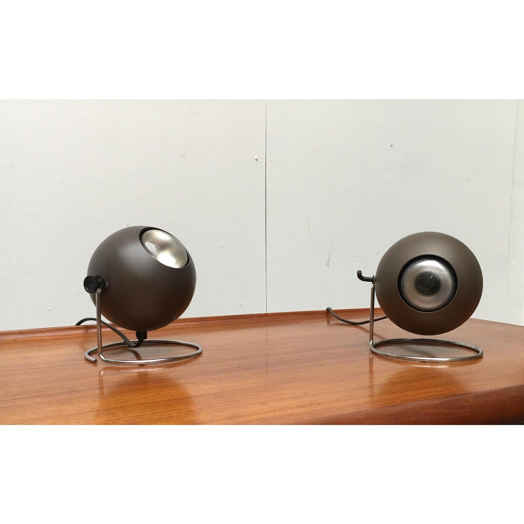 Mid-Century Modern Set of 2 Mid-Century Table Lamps from Erco For Sale