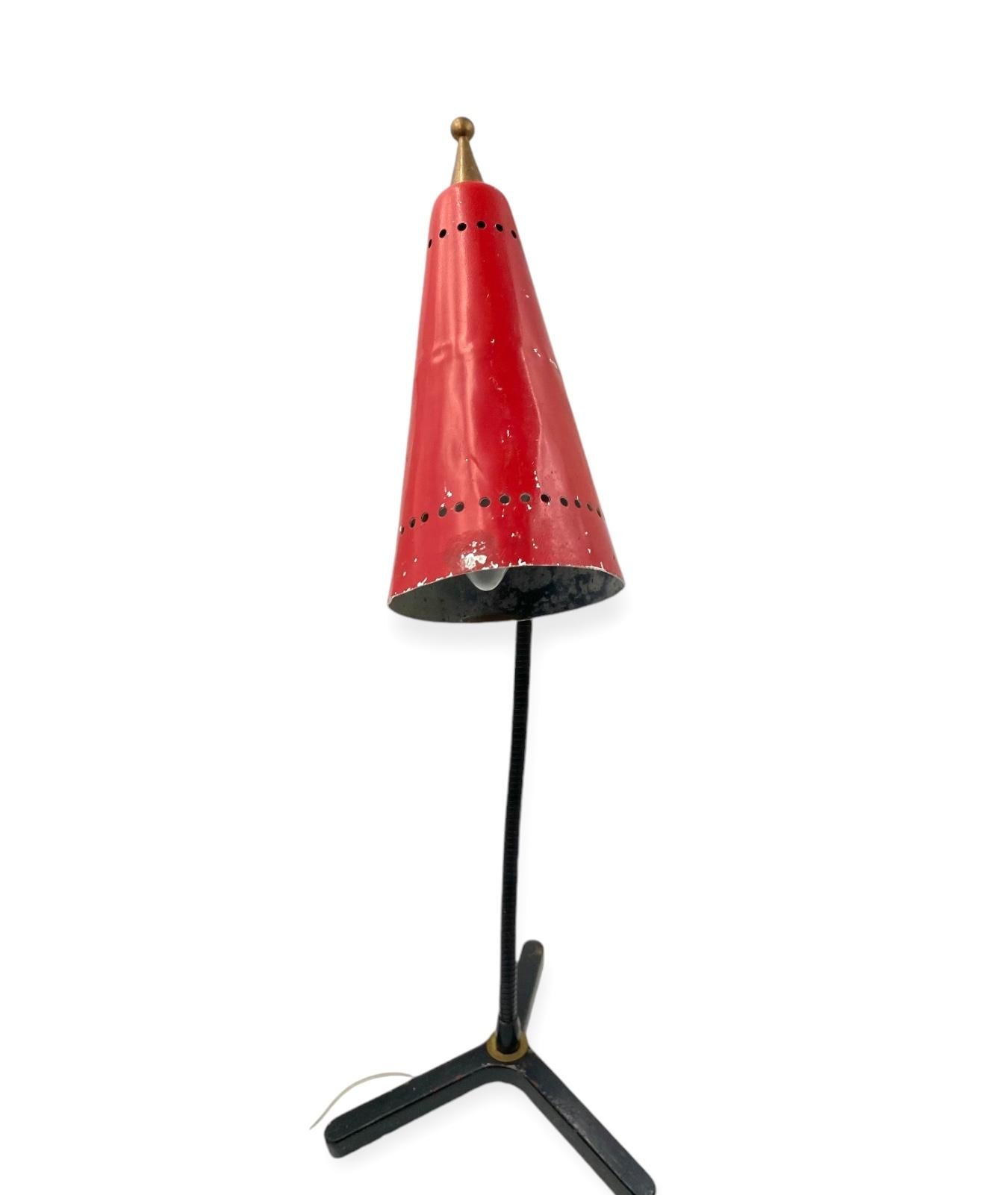Juego de 2 lámparas de mesa de mediados de siglo, estilo Stilnovo Italia circa 1950s en venta 9