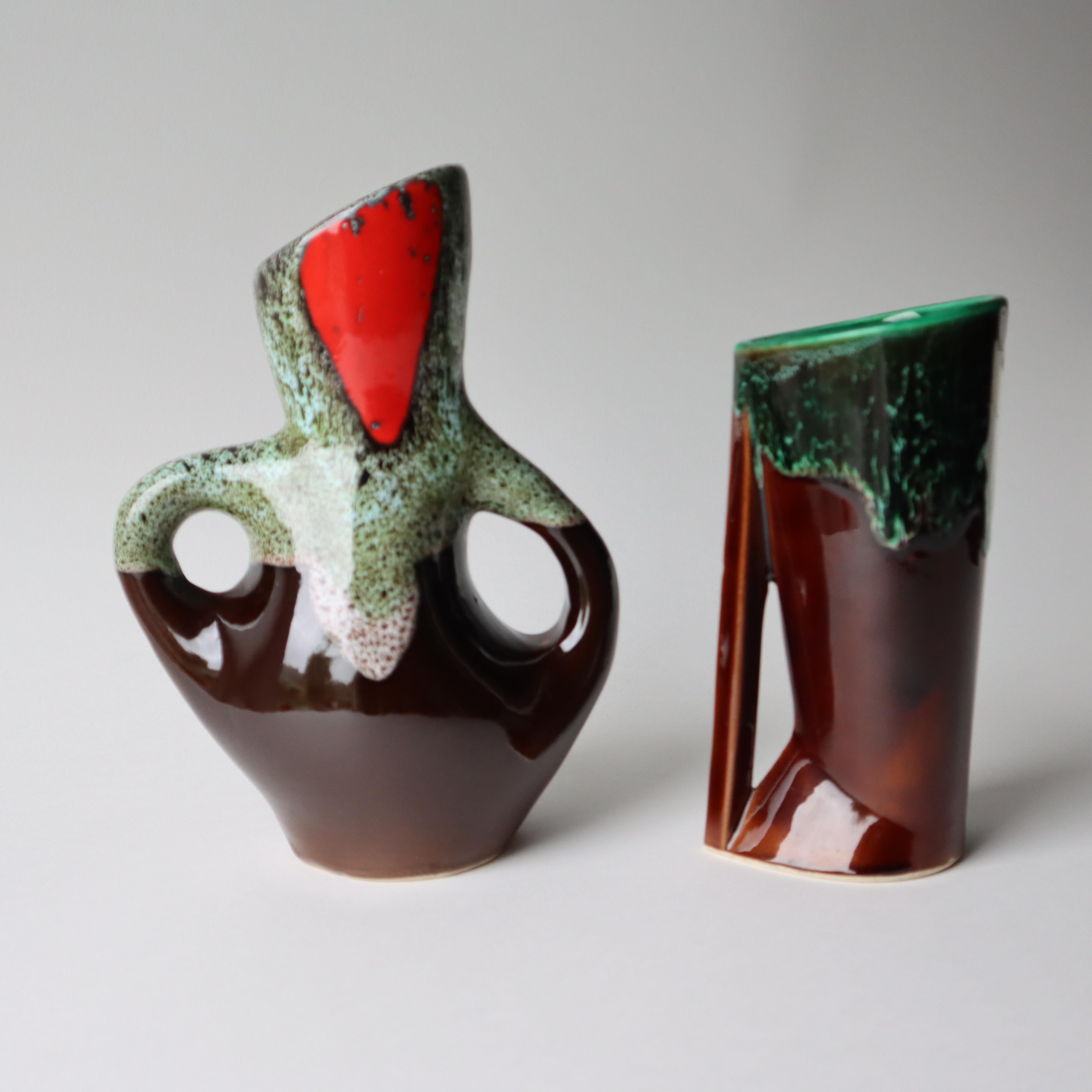 Set of 2 Mid-Century Vallauris Vases - Fat Lava Style 6