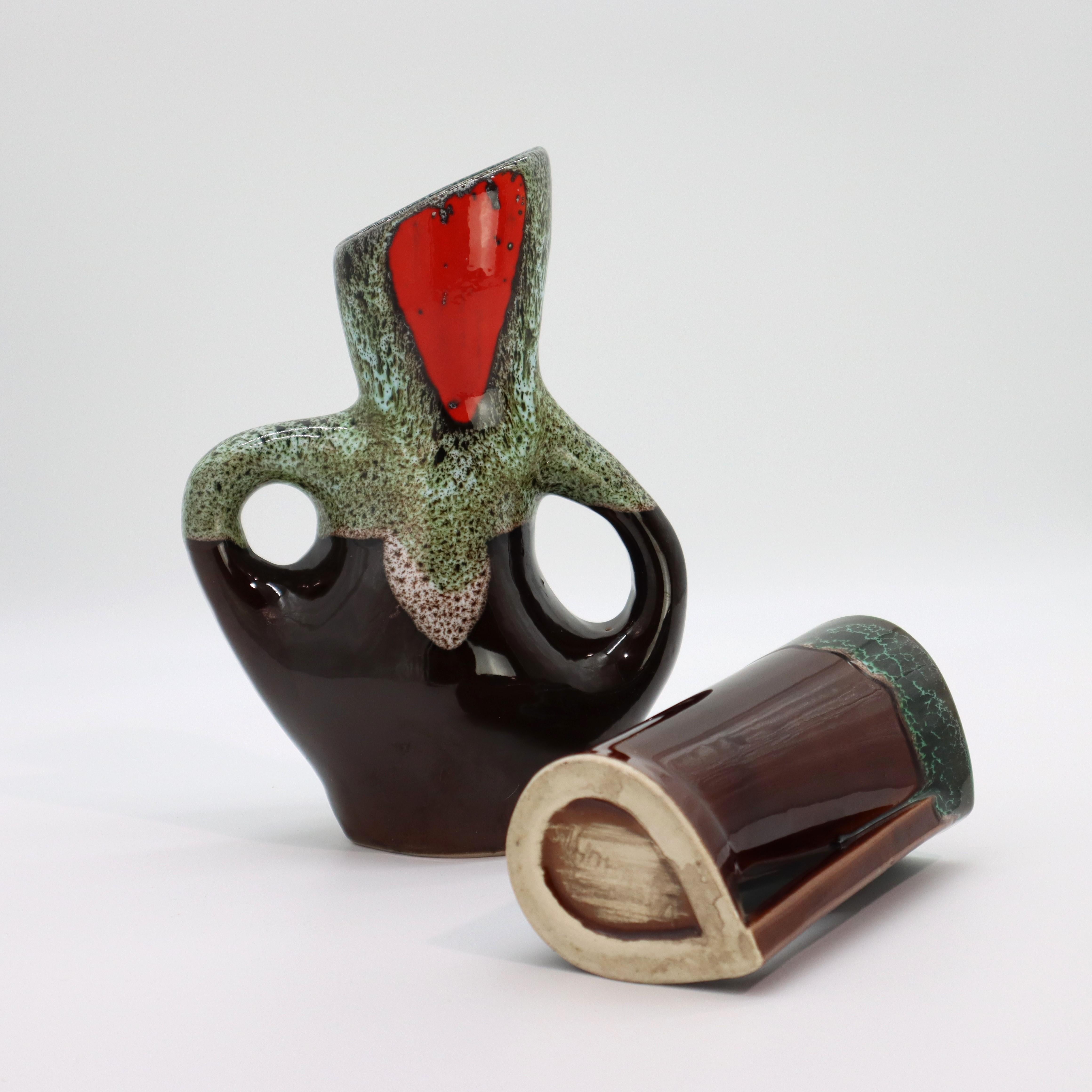 Set of 2 Mid-Century Vallauris Vases - Fat Lava Style 1