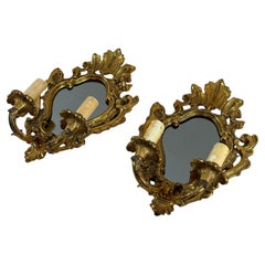 Set of 2 Mid-Century Wall Lamps With Mirror, 1960s
