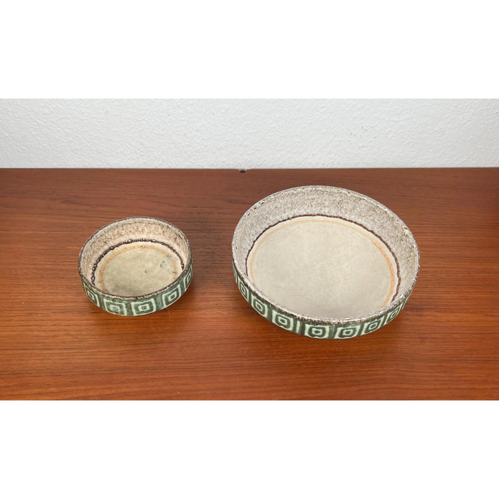Ceramic Set of 2 Mid-Century West German Pottery WGP Bowls, 1960s For Sale