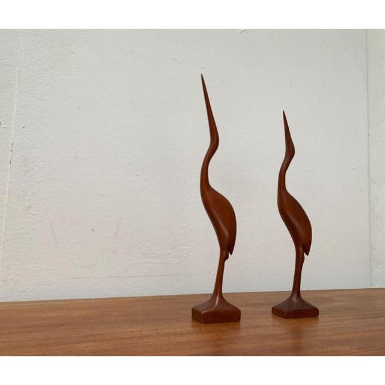 Set di 2 uccelli in legno di teak di metà secolo, anni '60 in vendita 5