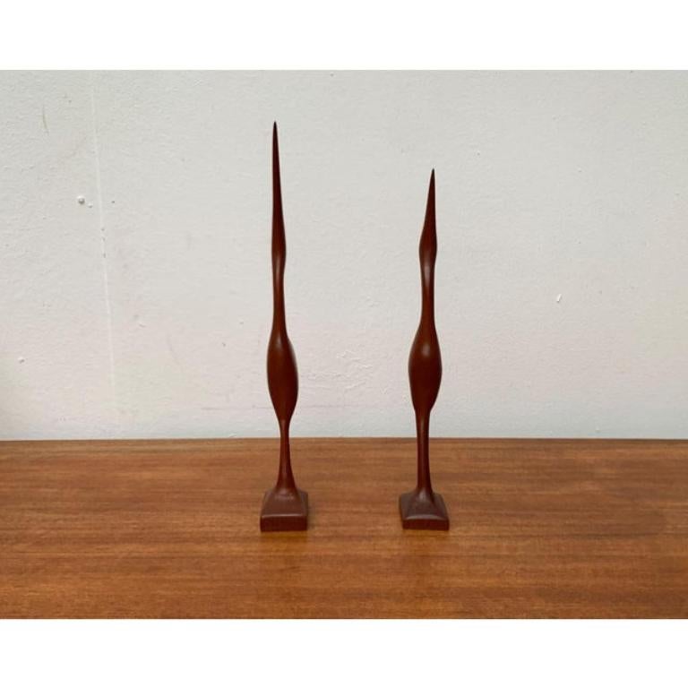 Set di 2 uccelli in legno di teak di metà secolo, anni '60 In condizioni ottime in vendita a Hamburg, DE