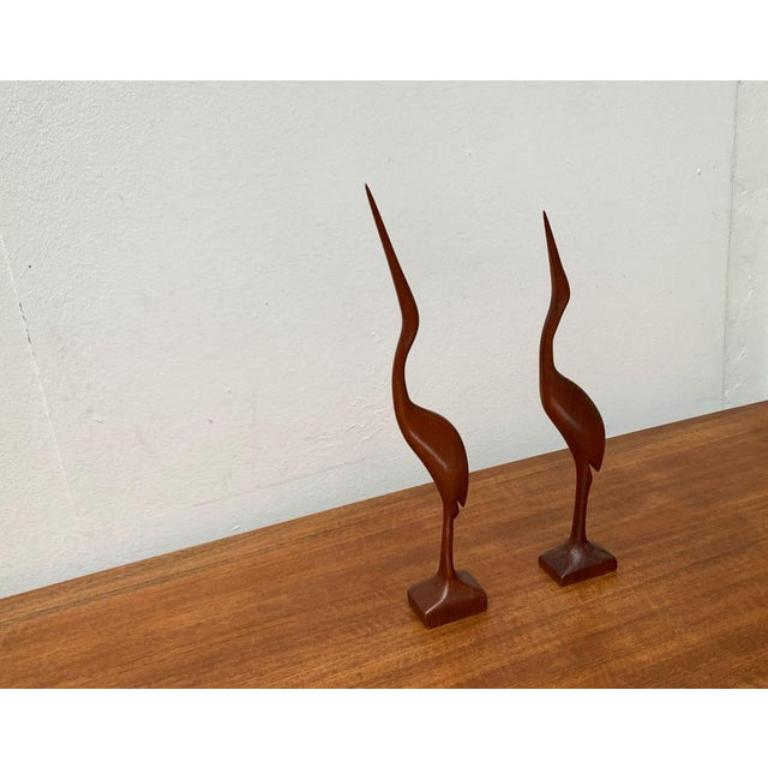 XX secolo Set di 2 uccelli in legno di teak di metà secolo, anni '60 in vendita