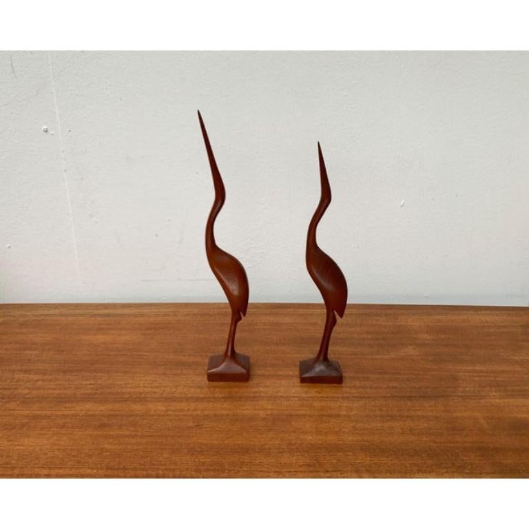 Legno Set di 2 uccelli in legno di teak di metà secolo, anni '60 in vendita