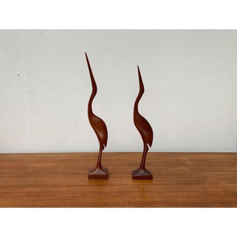 Set di 2 uccelli in legno di teak di metà secolo, anni '60 in vendita 1
