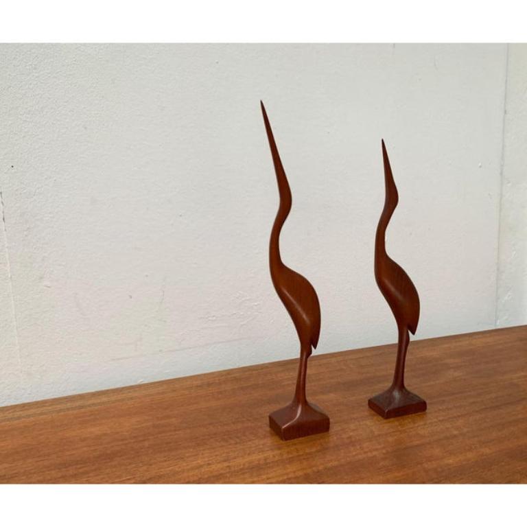 Set di 2 uccelli in legno di teak di metà secolo, anni '60 in vendita 2