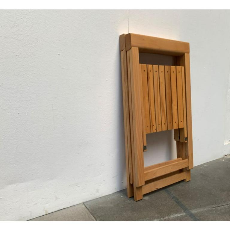 Juego de 2 sillas plegables Trieste de madera de mediados de siglo, Aldo Jacober, años 60 Moderno de mediados de siglo en venta