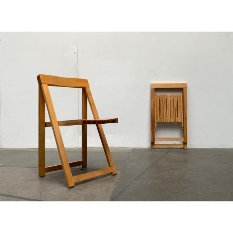 Juego de 2 sillas plegables Trieste de madera de mediados de siglo, Aldo Jacober, años 60 en Excelente estado para la venta en Hamburg, DE