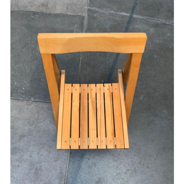 Juego de 2 sillas plegables Trieste de madera de mediados de siglo, Aldo Jacober, años 60 en venta 2