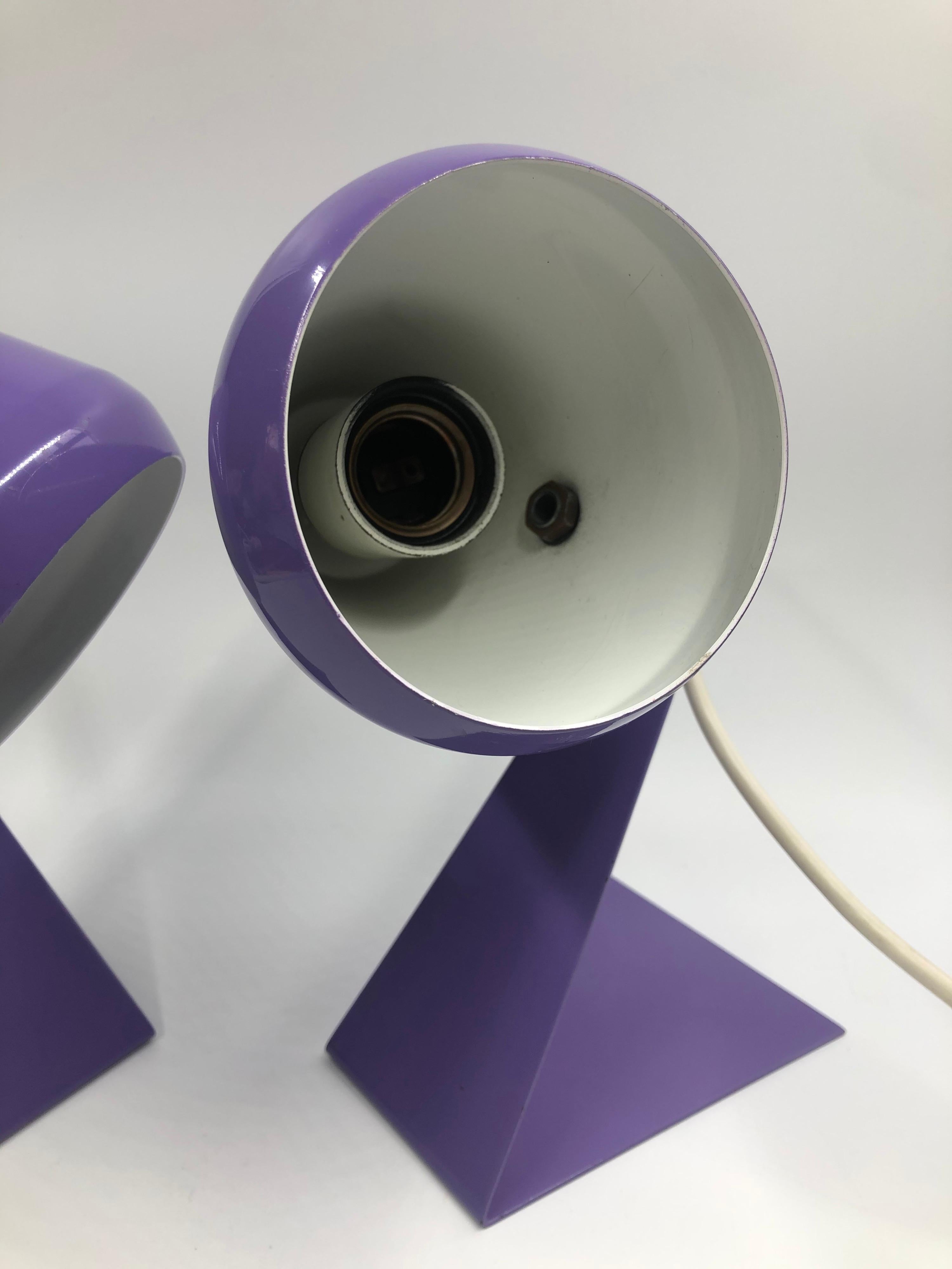 Set of 2 Midcentury Z Bedside Table Lamps, 1960s Adjustable Lamp Shade In Good Condition In Achterveld, NL