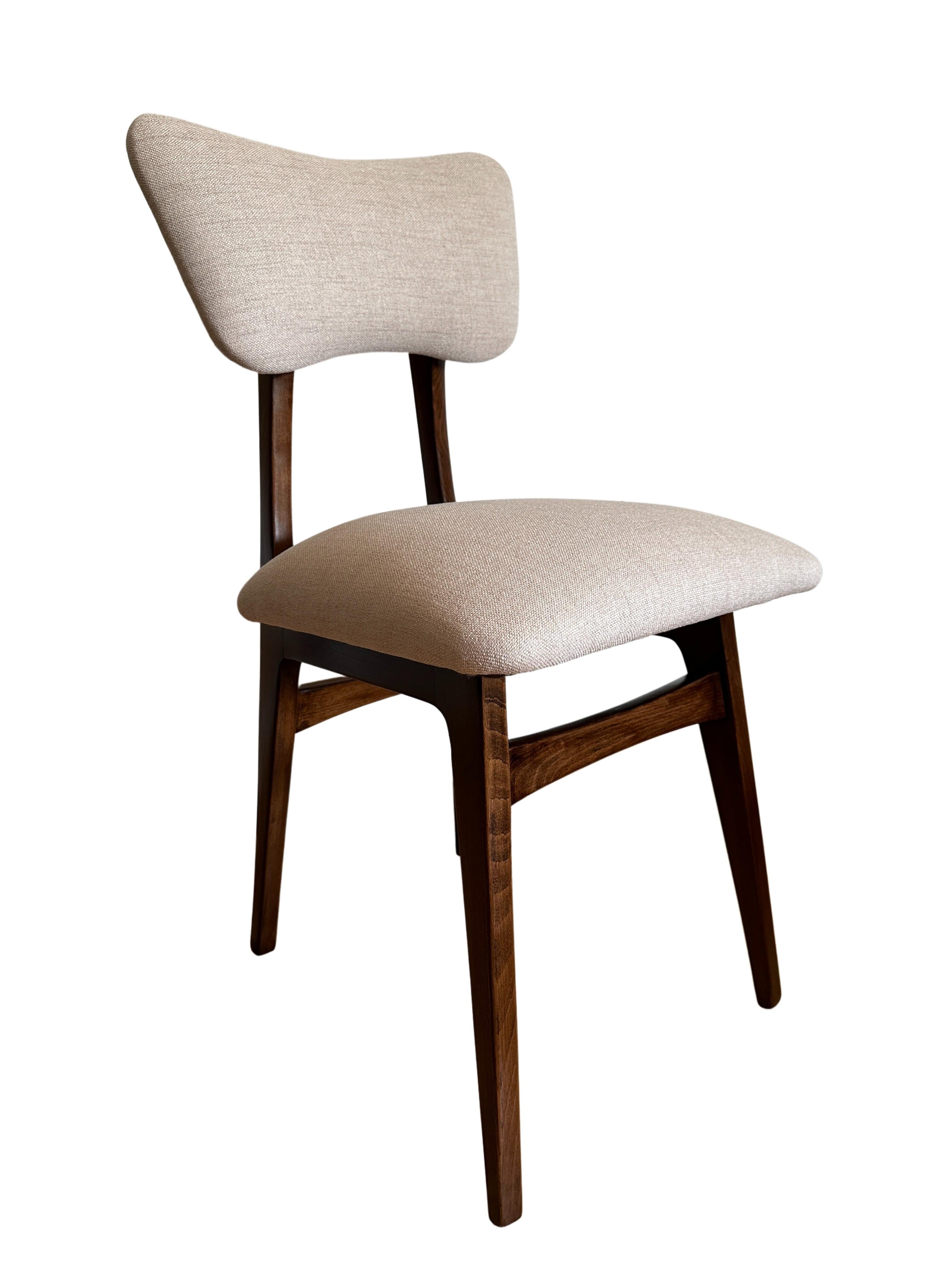 Set of 2 Midcentury Beige and Grey Dining Chairs, Europe, 1960s For Sale 2