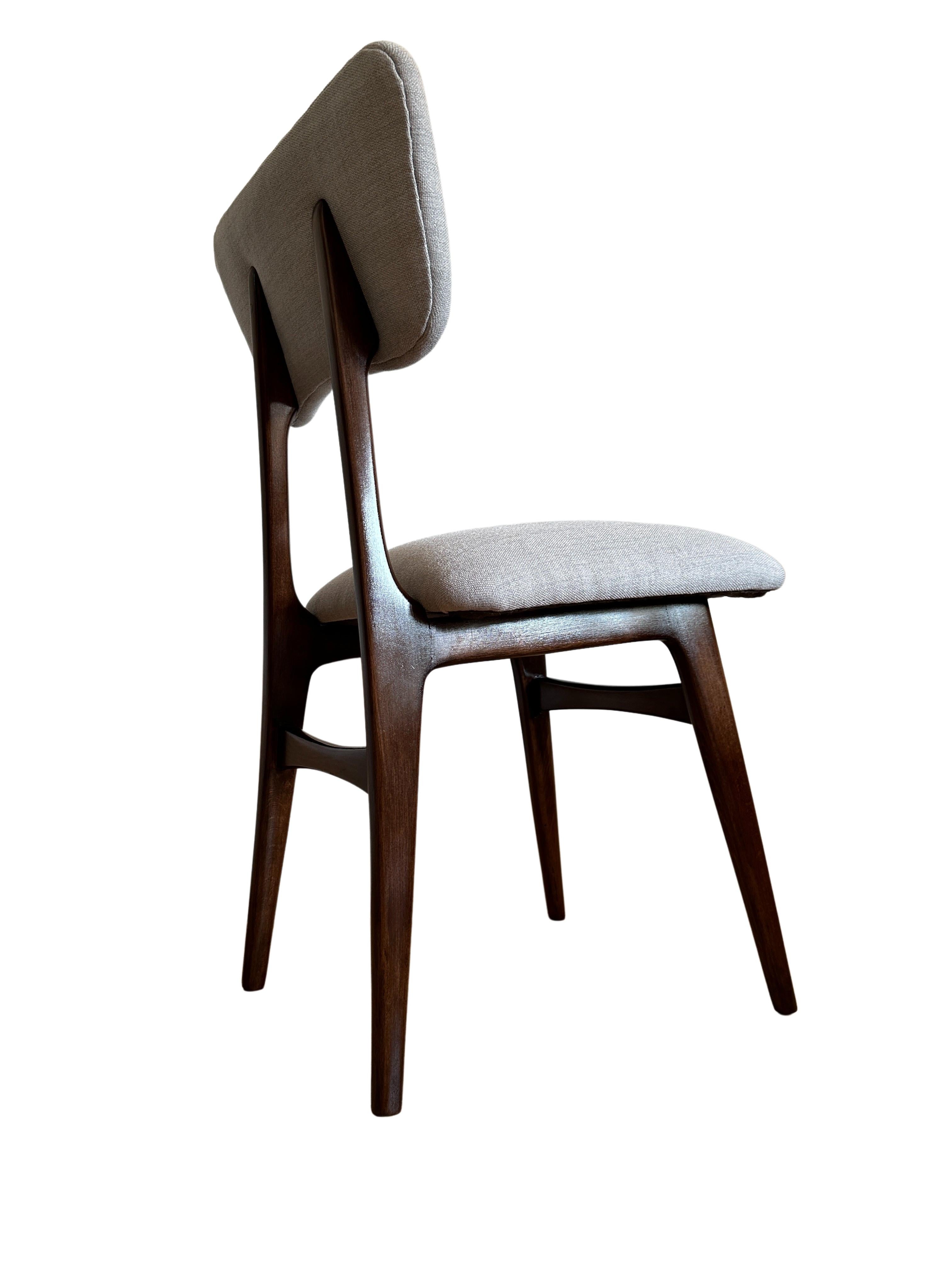Set of 2 Midcentury Beige and Grey Dining Chairs, Europe, 1960s For Sale 7