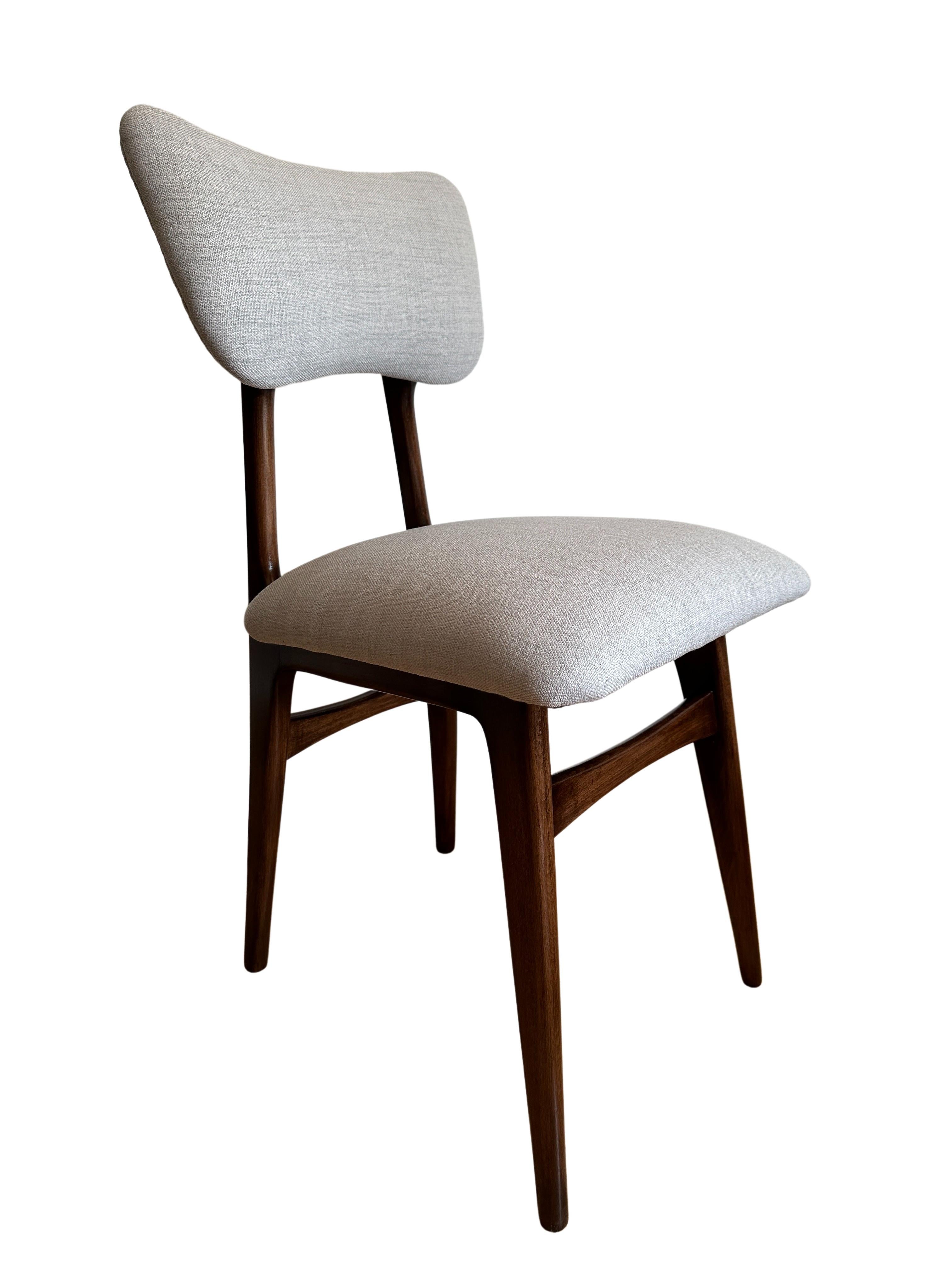Set of 2 Midcentury Beige and Grey Dining Chairs, Europe, 1960s For Sale 9