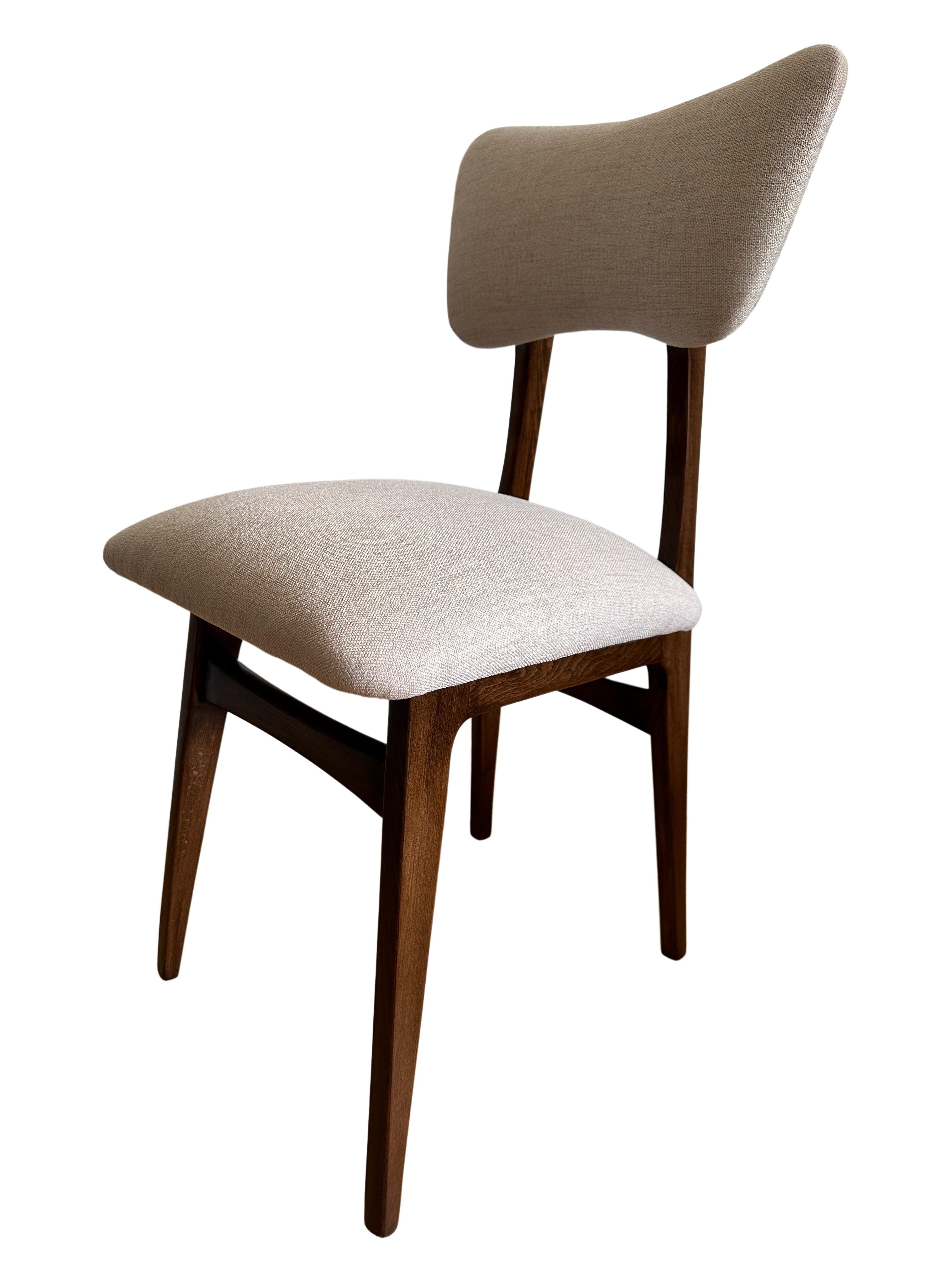 20th Century Set of 2 Midcentury Beige and Grey Dining Chairs, Europe, 1960s For Sale