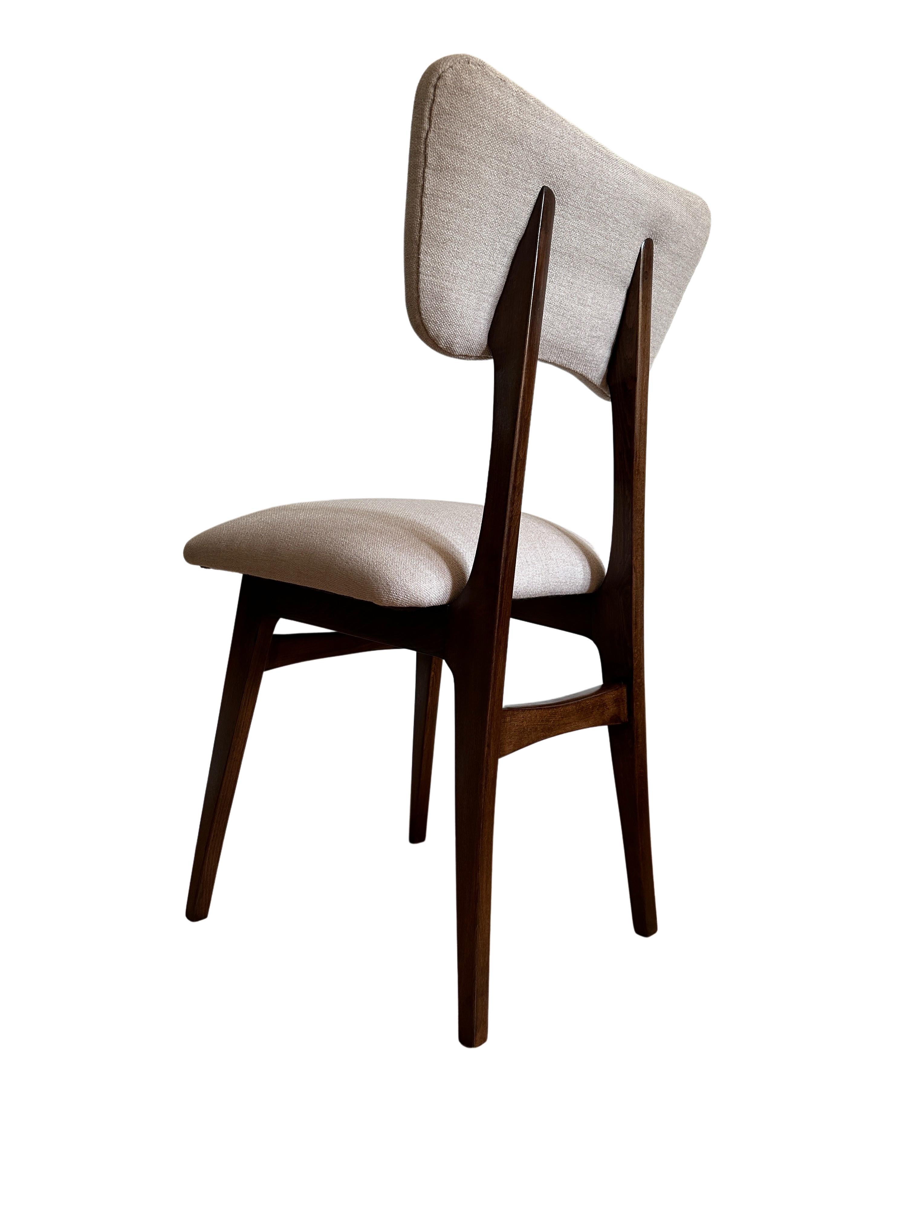 Set of 2 Midcentury Beige and Grey Dining Chairs, Europe, 1960s For Sale 1