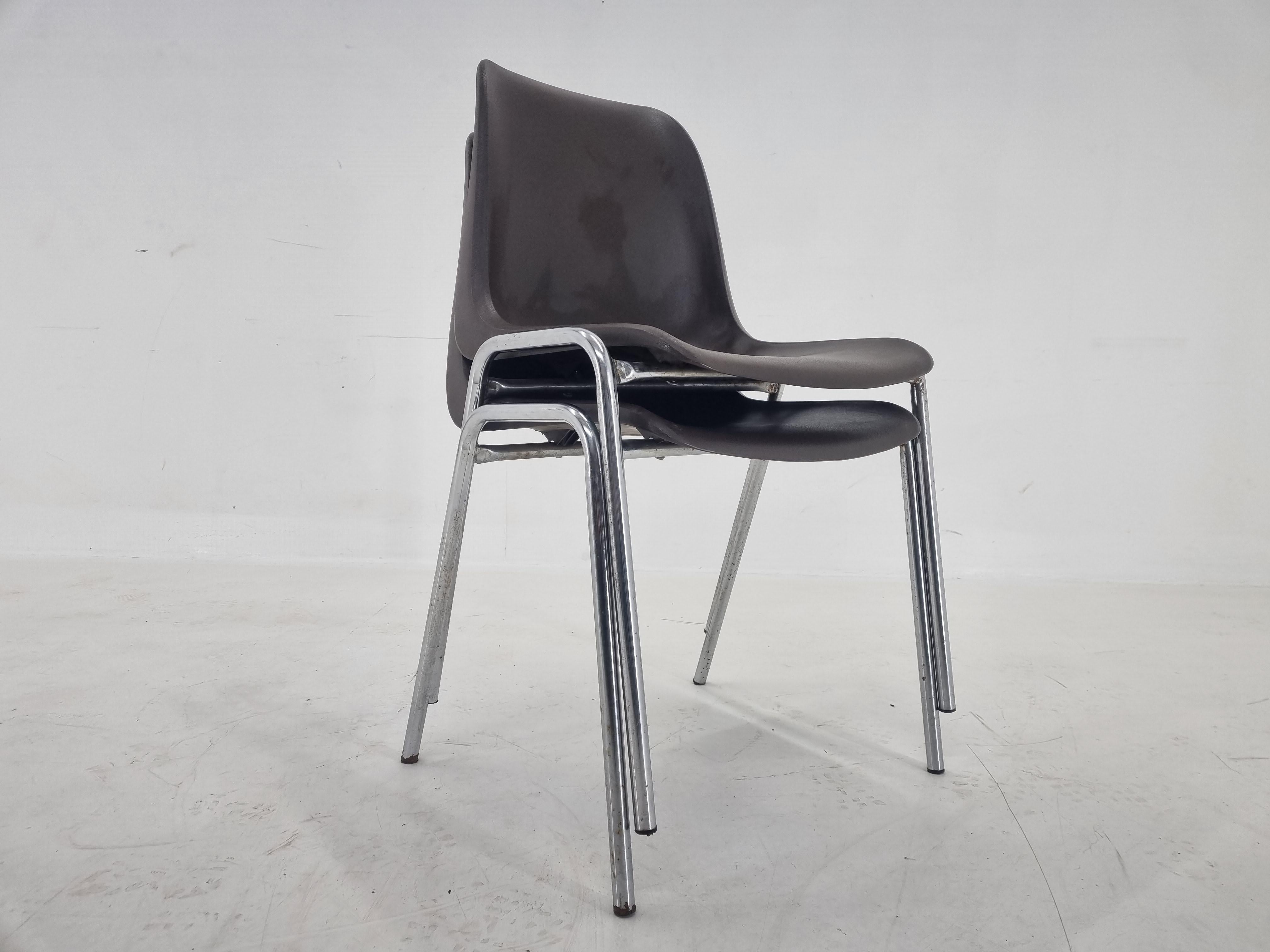 Chrome Set of 2 Midcentury Chairs Europa Designed by Helmut Starke, 1990s For Sale