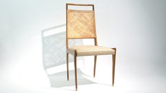 Set of 2 Midcentury Chairs in Walnut and Cane