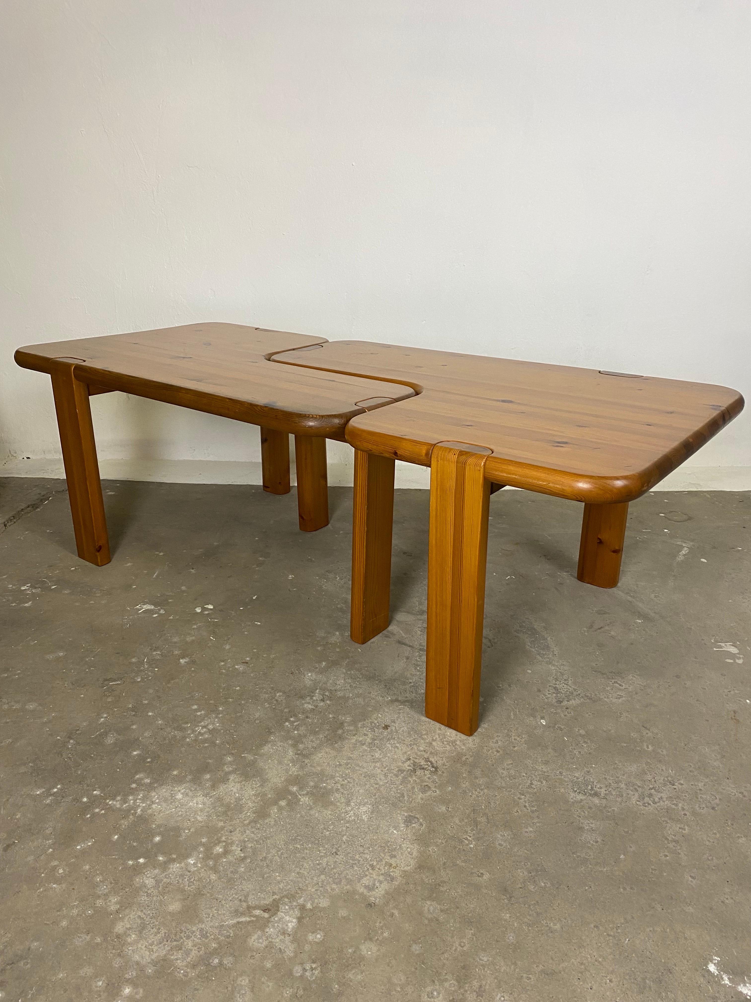 Pine Set of 2 Midcentury Coffeetables by Aksel Kjersgaard for Odder Furniture 1970s For Sale