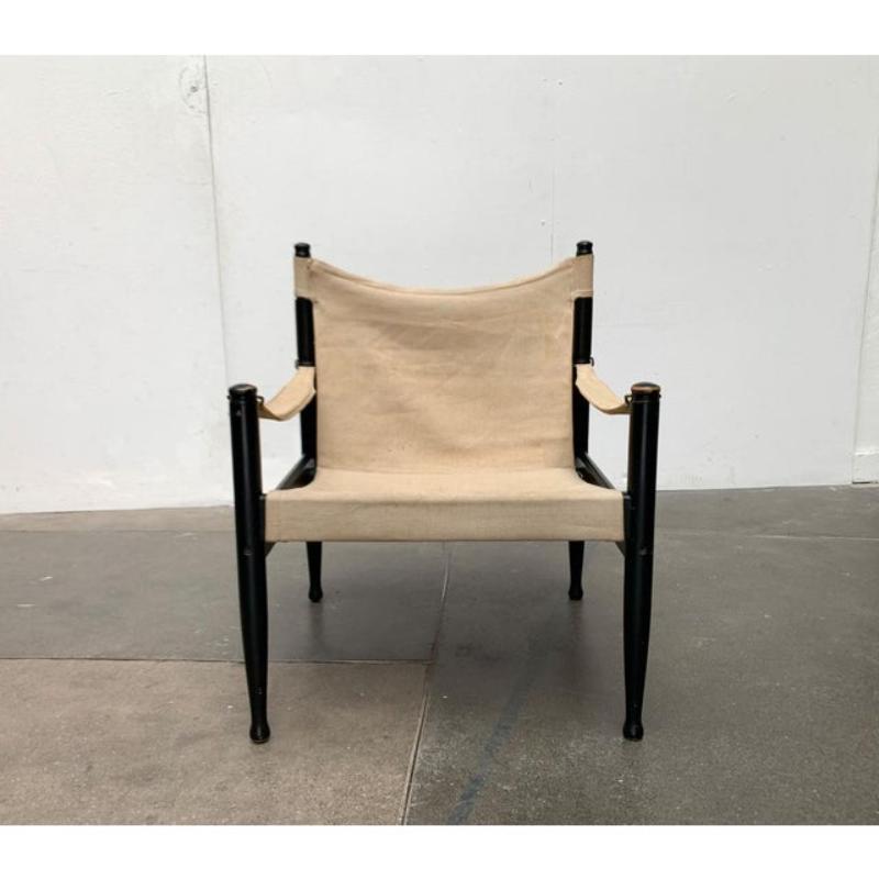 Mid-Century moderno Set di 2 sedie Safari danesi di metà secolo di Erik Wørts per Niels Eilersen, anni '60 in vendita