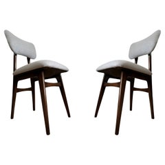 Retro Set of 2 Midcentury Grey Dining Chairs, Europe, 1960s