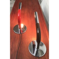 Set of 2 MidCentury Minimalist Gulp Table Lamps by Ingo Maurer for M-Design, 60s