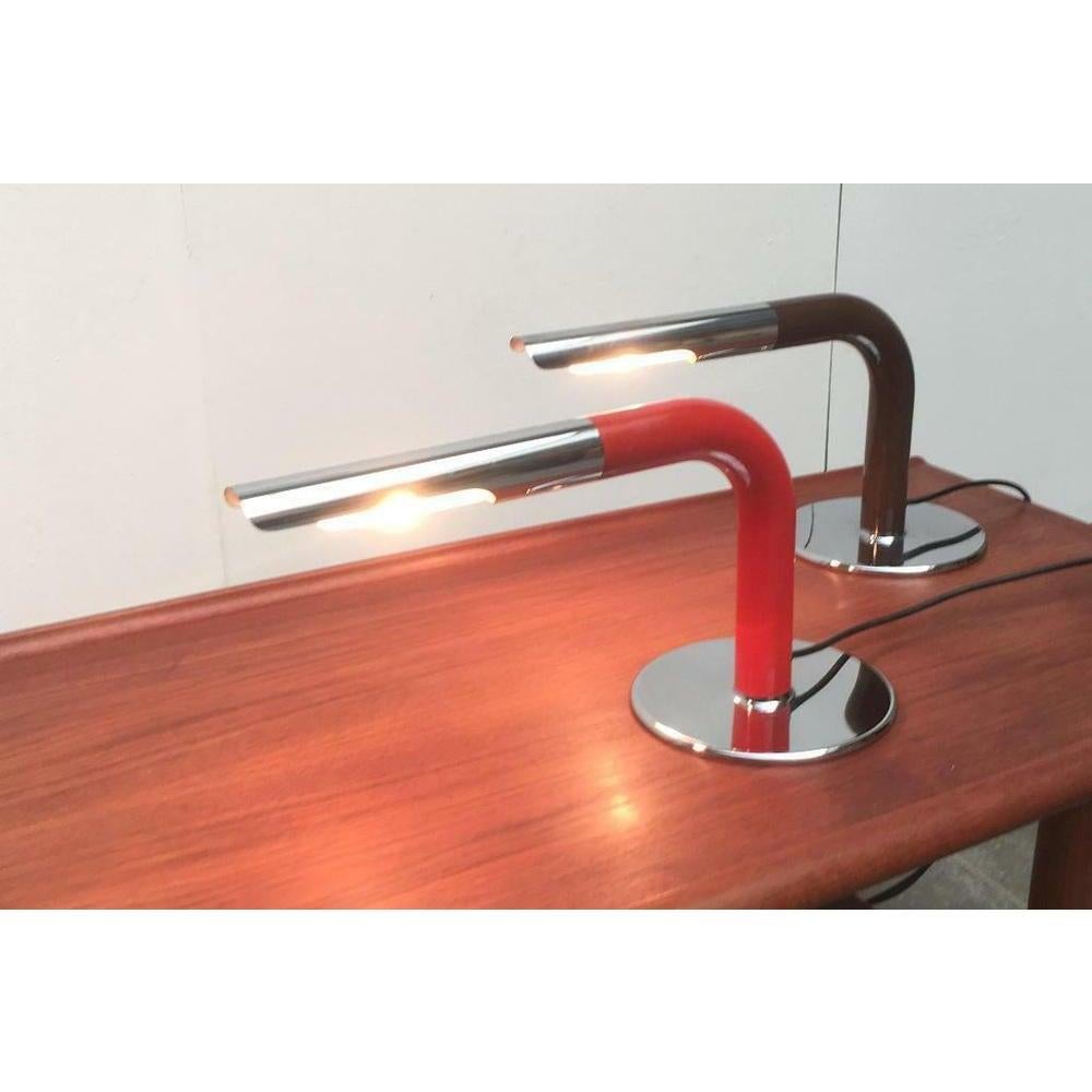 Mid-Century Modern Set of 2 MidCentury Minimalist Gulp Table Lamps by Ingo Maurer for M-Design, 60s For Sale