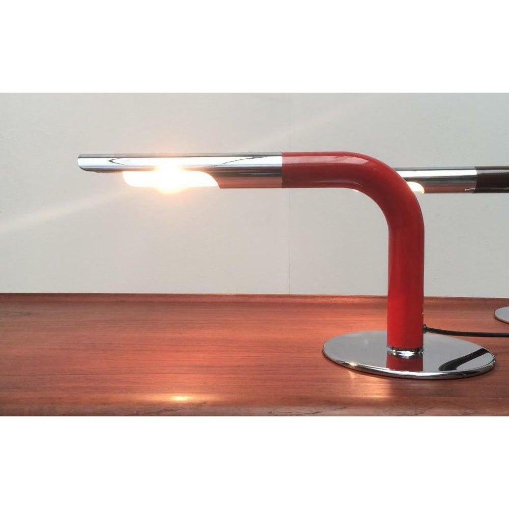 German Set of 2 MidCentury Minimalist Gulp Table Lamps by Ingo Maurer for M-Design, 60s For Sale
