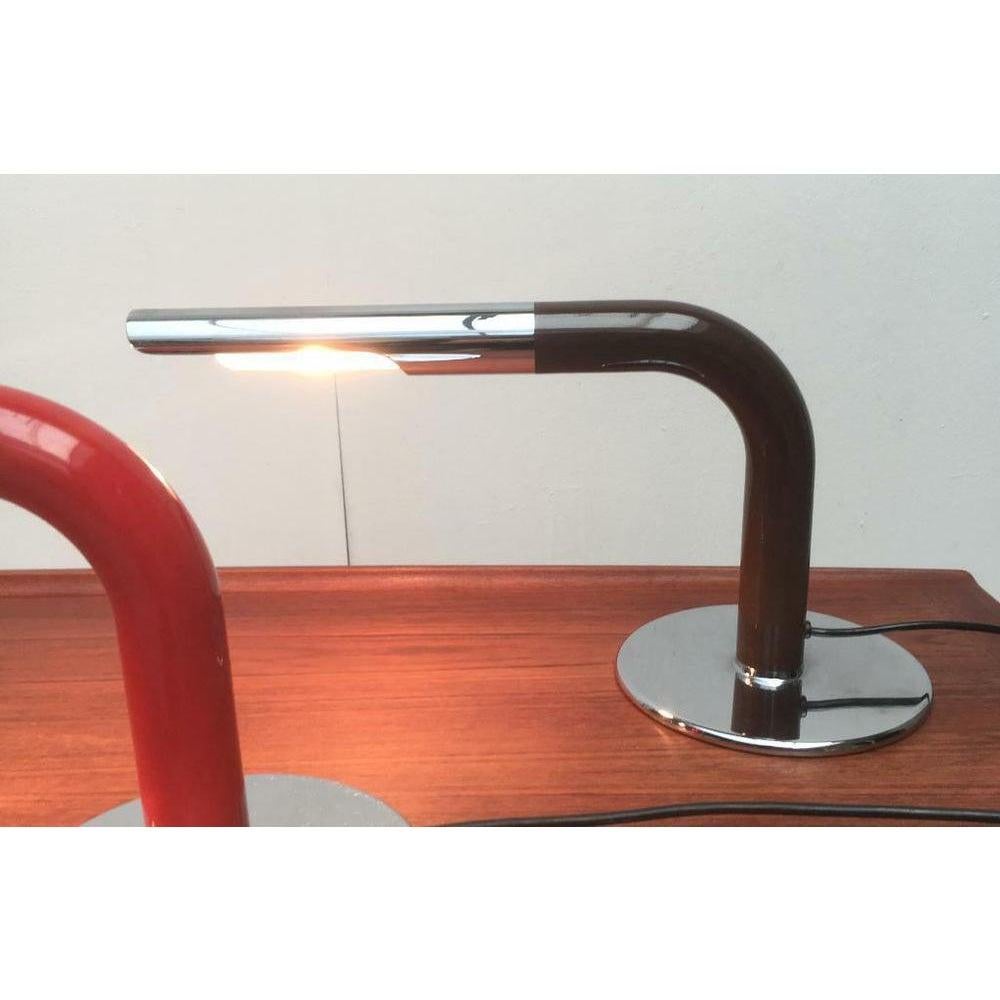 20th Century Set of 2 MidCentury Minimalist Gulp Table Lamps by Ingo Maurer for M-Design, 60s For Sale
