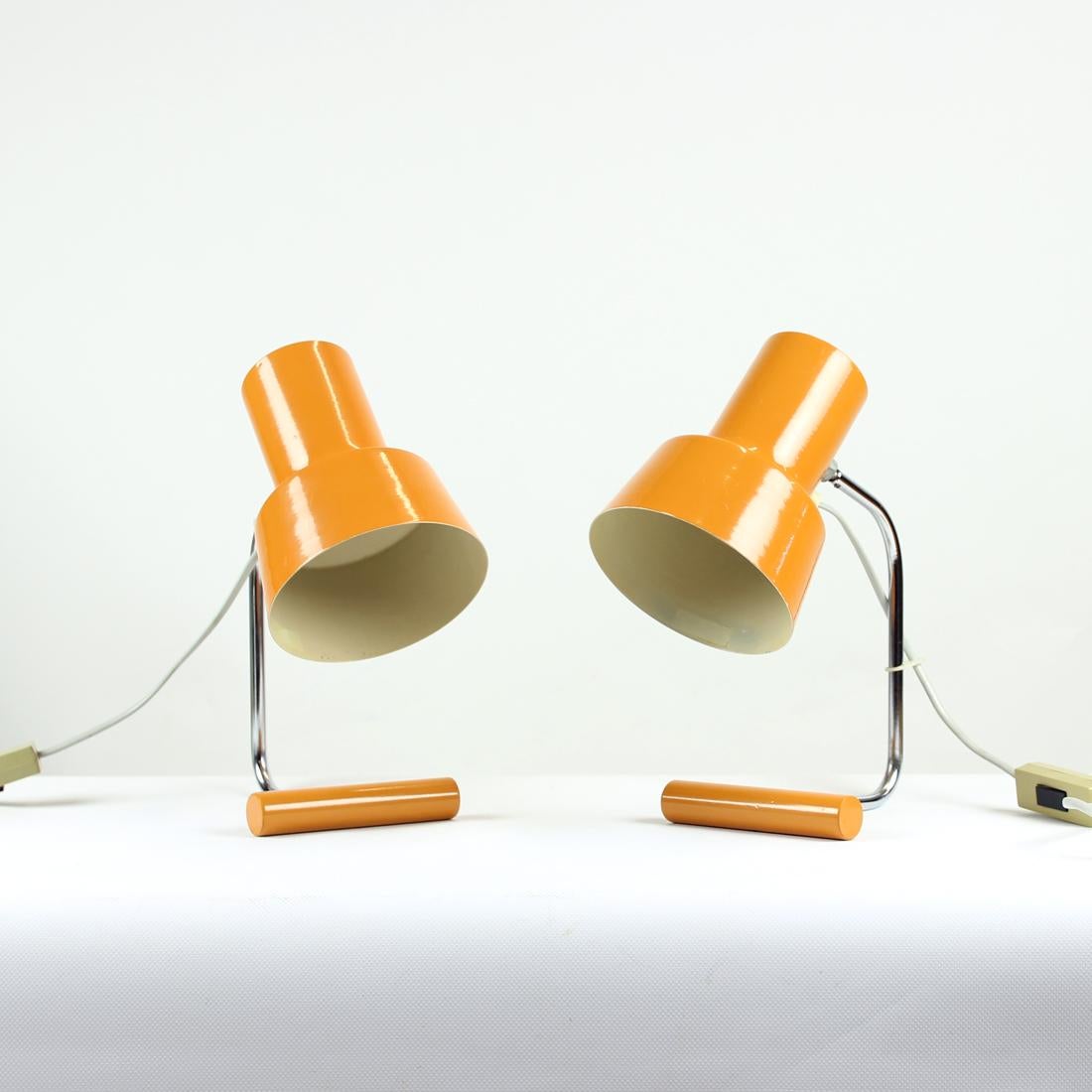 Mid-Century Modern Set of 2 Midcentury Table Lamps by Lidokov, Czechoslovakia For Sale
