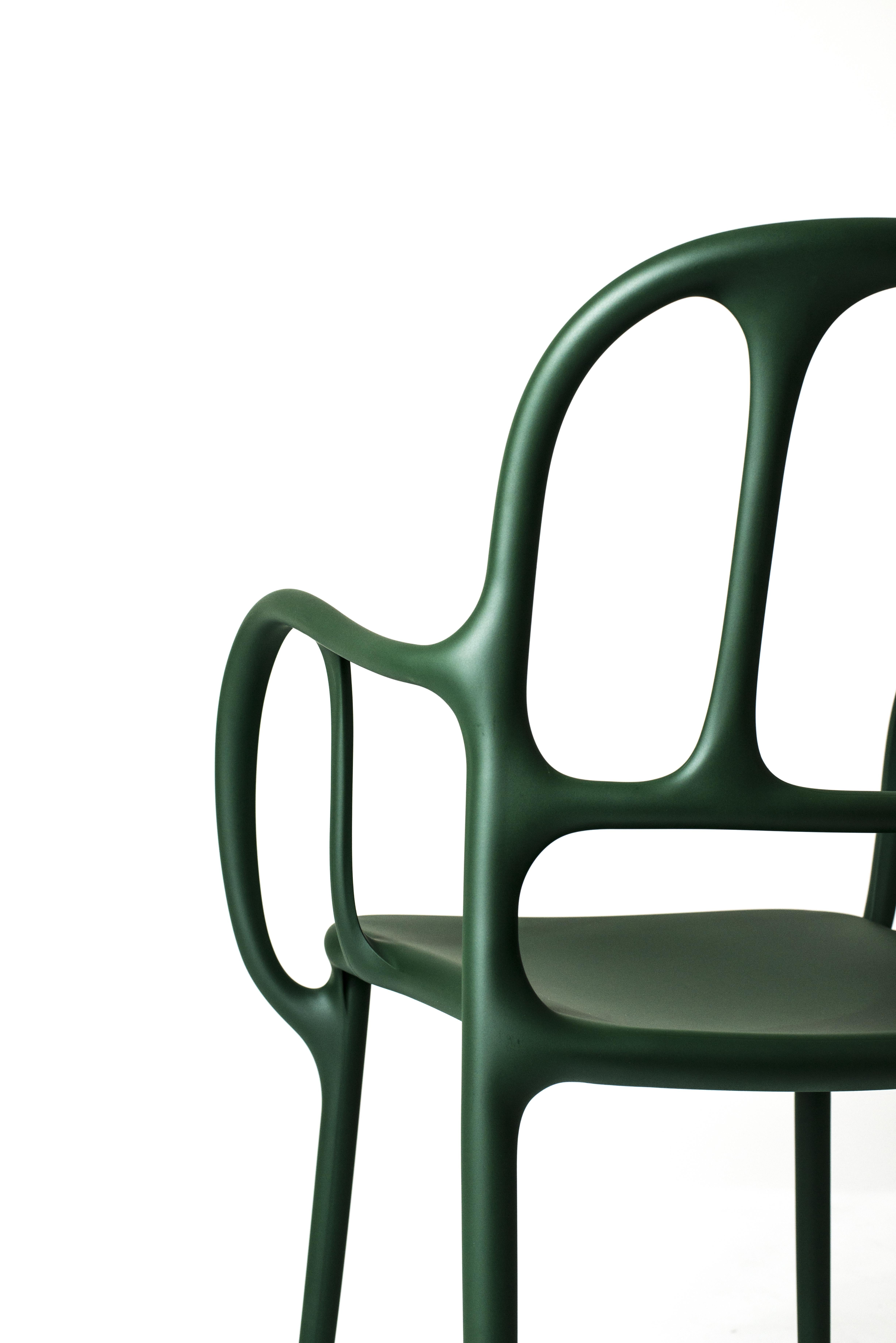 Italian Set of  2 Mila' Chair in Dark Green by Jaime Hayon for MAGIS For Sale