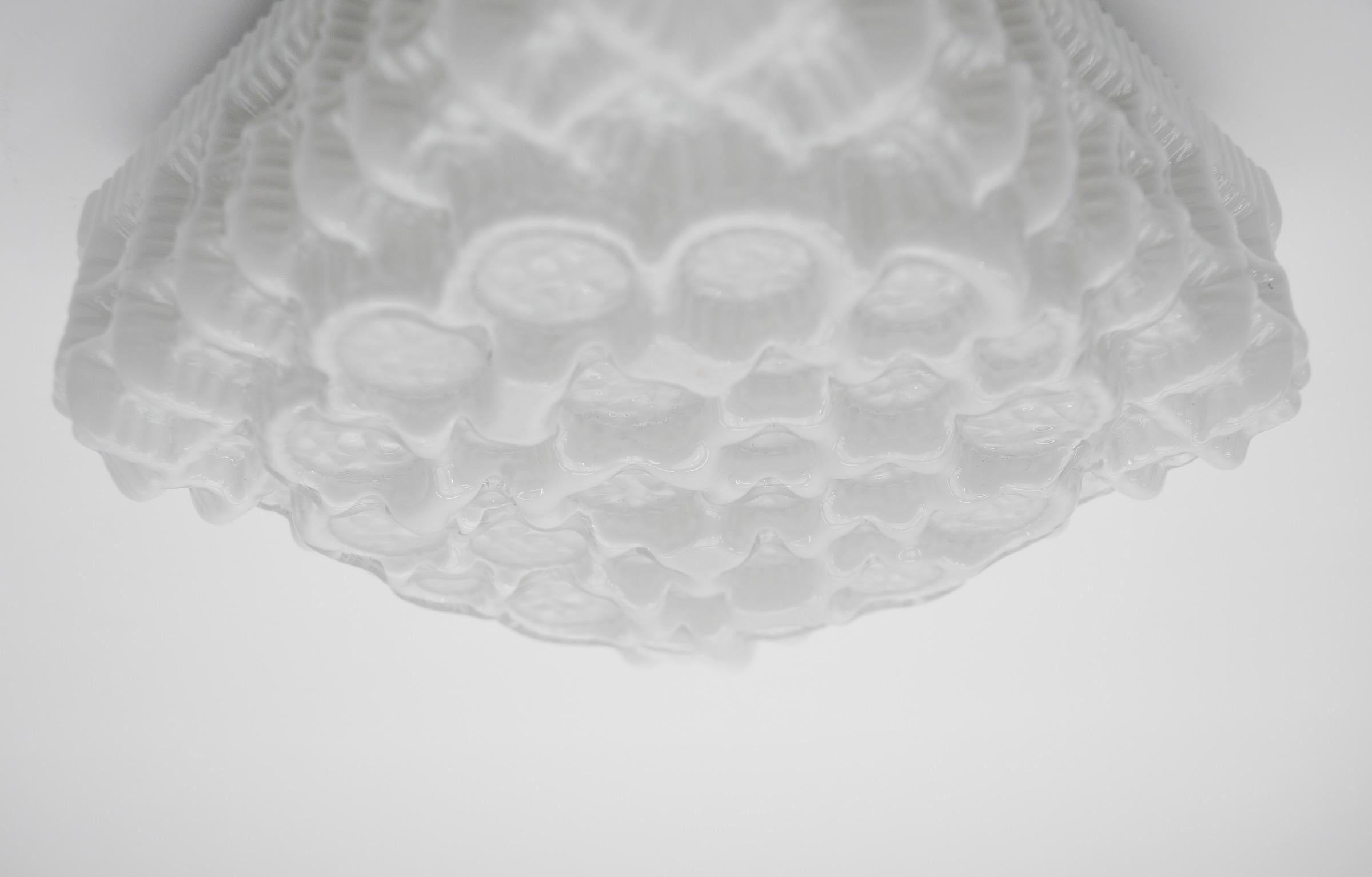 Milk Glass Bubble Flush Mount Lamp Helena Tynell, Germany 1960s  For Sale 6