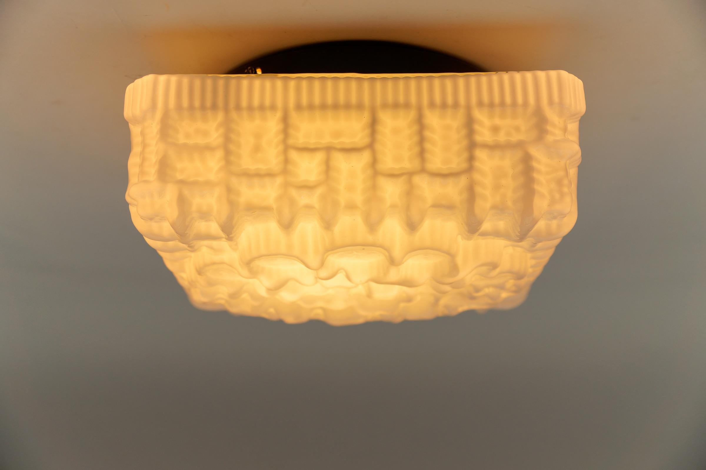Milk Glass Bubble Flush Mount Lamp Helena Tynell, Germany 1960s  For Sale 8